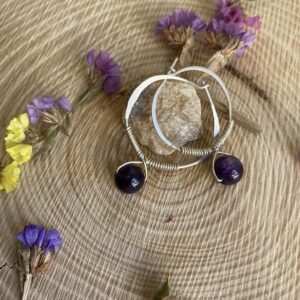 Aros de plata ecológica 925 y amatista