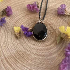 Colgante de plata ecológica 925 y ónix negro