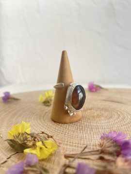 anillo de cuarzo ahumado